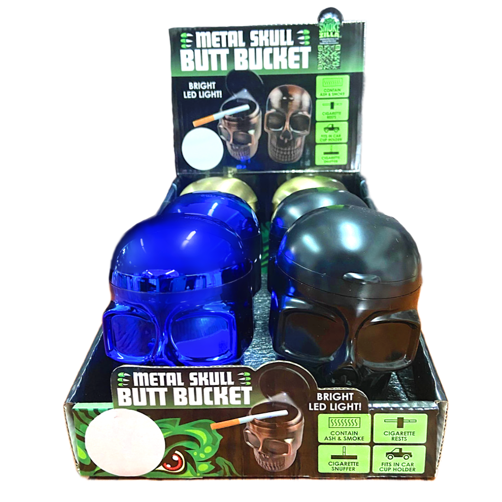 SMOKEZILLA METAL SKULL BUTT BUCKET BOX OF 6