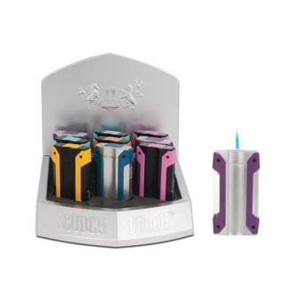 SCORCH TORCH LIGHTER SINGLE W/SIDE PUSH BUTTON TRIGGER ASST 9CT