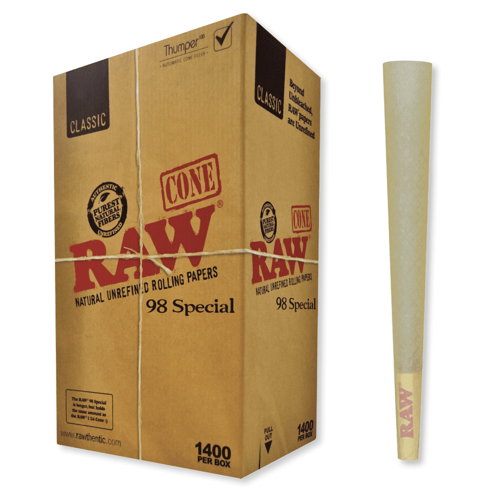 RAW CLASSIC BULK 98 SPECIAL PRE ROLL CONES BOX OF 1400