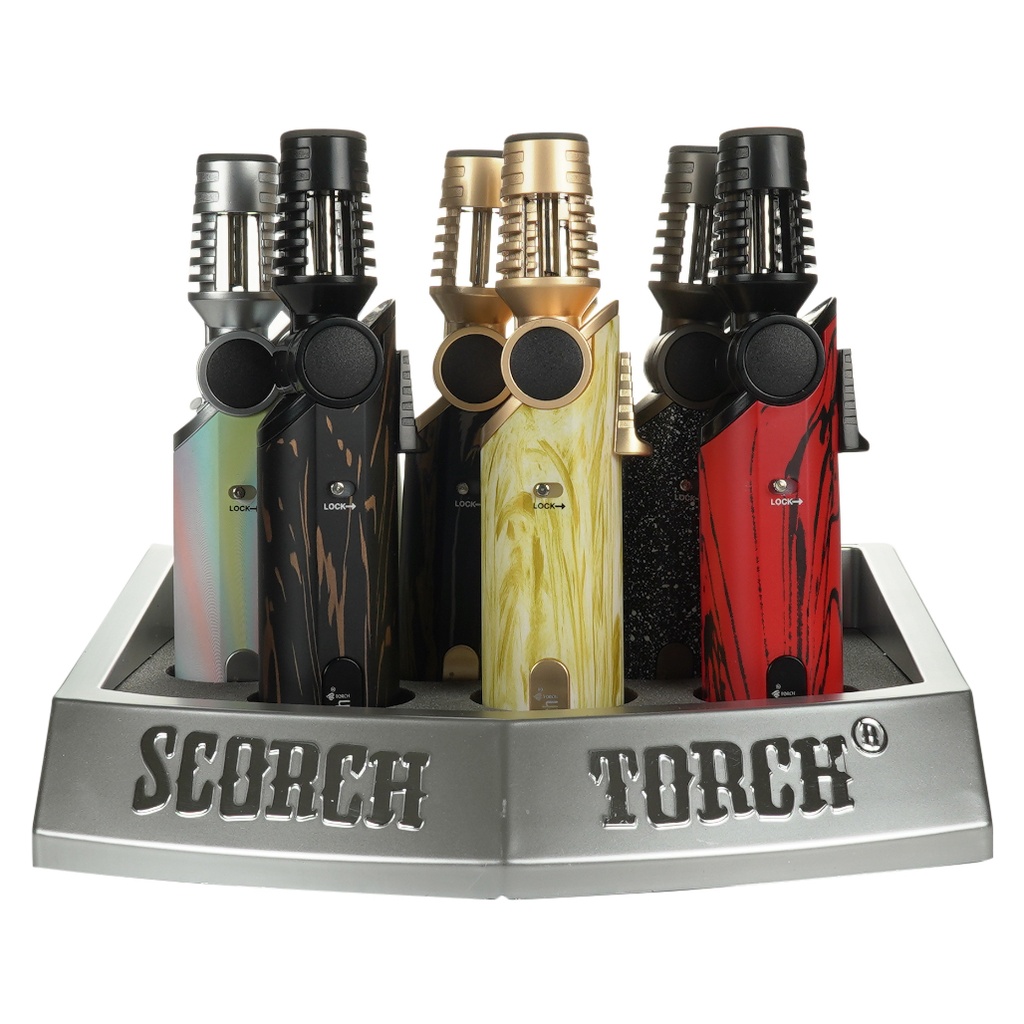 SCORCH TORCH LIGHTER 6.75'' POWERFUL SINGLE TORCH W/LOCK 9CT