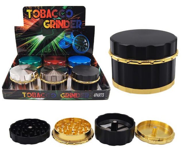 GRINDER 4 PARTS 63MM WITH MAGNETS IN EACH PART MIX COLOR GR170-63 BOX OF 6