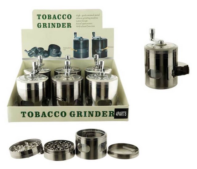 GRINDER 4 PARTS WITH OPEN WINDOW ON THE SIDE GR120-OP BOX OF 6