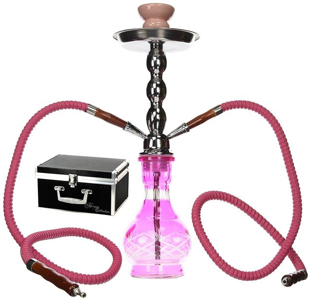 GSTAR DOUBLE HOSE HOOKAH IN CASE GS30211 ROSE PINK 