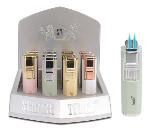 SCORCH TORCH DOUBLE TORCH AUTO-OPEN W/CIGAR PUNCH 12CT