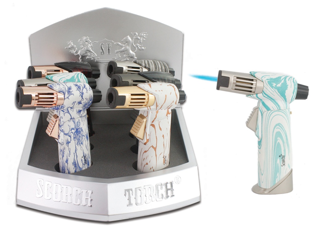 SCORCH TORCH LIGHTER TURBO 90DEG ASST DESIGN 6CT