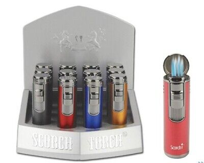 SCORCH TORCH TRIPLE TORCH AUTO OPEN W/CIGAR PUNCH 12CT