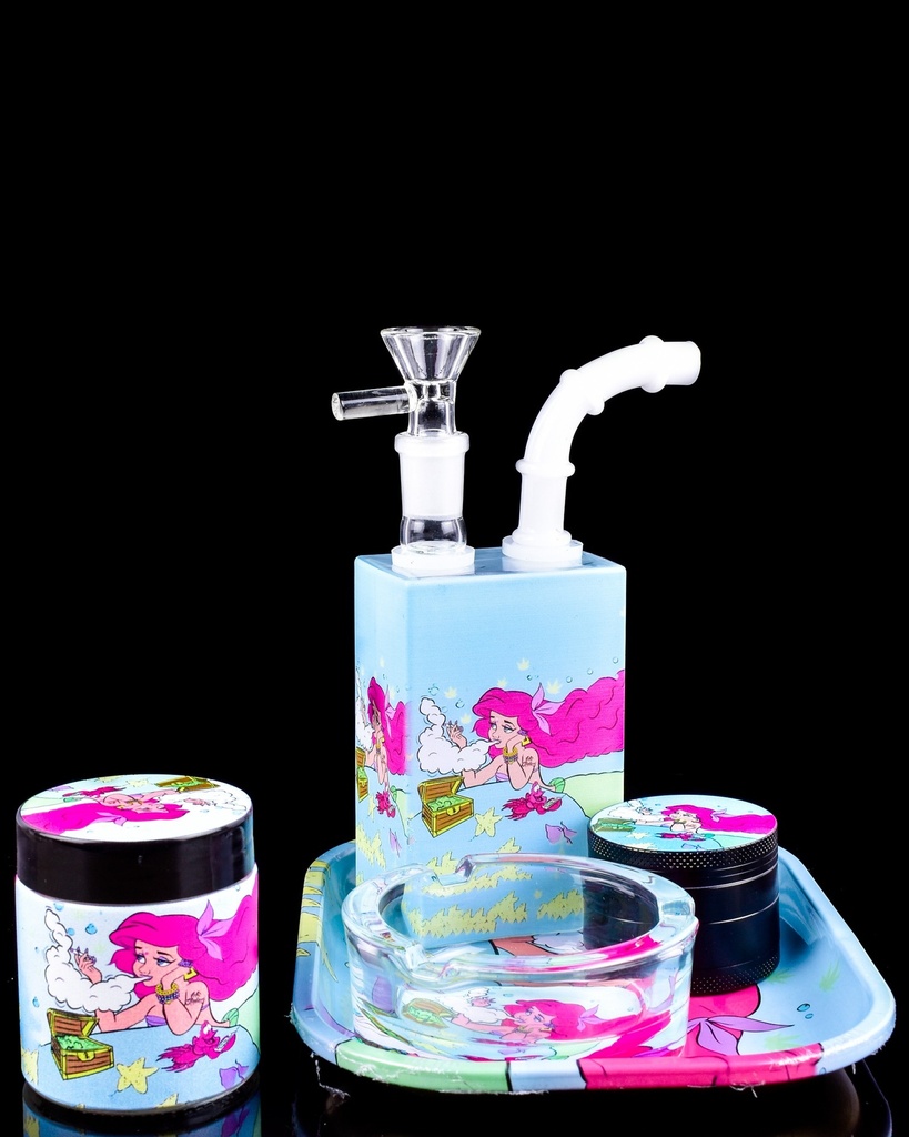 SMOKING JUICE BONG SET ASSORTED DESIGNS
