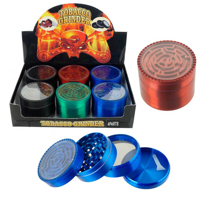 TOBACCO GRINDER GOLD MAZE 4 PARTS GR150-52GD BOX OF 6