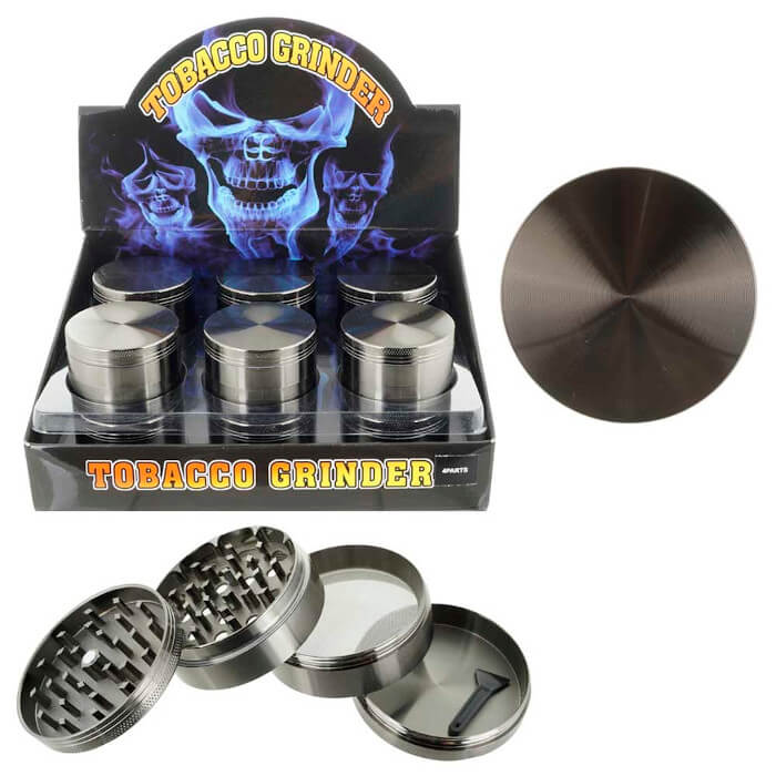 TOBACCO GRINDER GUNMETAL 4 PARTS GR104-55GMSH BOX OF 12