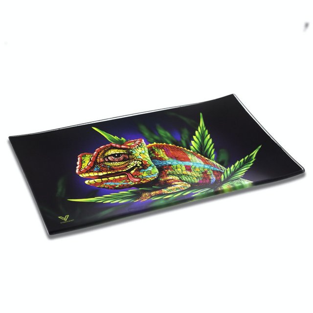 V SYNDICATE MEDIUM GLASS ROLLING TRAY CLOUD 9 CHAMELEON