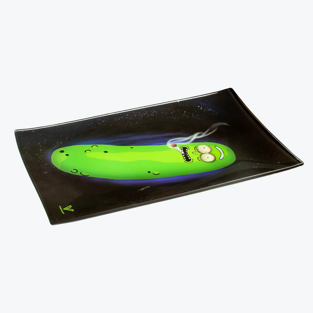 V SYNDICATE MEDIUM GLASS ROLLING TRAY PICKLE