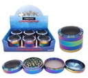 TOBACCO GRINDER BLACK TOP WITH STONE 4 PARTS GR165 BOX OF 6