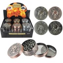 TOBACCO GRINDER EMBOSS SKULL 4 PARTS GR149 BOX OF 12