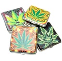 CIGARETTE CASE 100MM SMILEY FACE LEAF ASST DESIGN 12CT