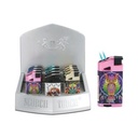 SCORCH TORCH LIGHTER ANGLED DOUBLE TORCH CLORFUL DESIGN 12CT